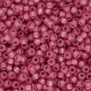 Perles de rocailles Miyuki 8/0 Silverlined Alabaster Dyed Dark Rose 8-645