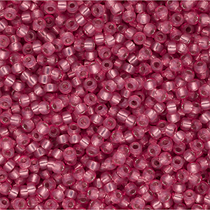 Perles de rocailles Miyuki 11/0 Silverlined Alabaster Dyed Dark Rose 11-646