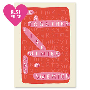 Cartes &agrave; bijoux "We go together..." Rouge-rose-blanc cass&eacute;