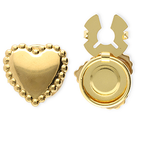 Cache-boutons en acier Inox coeur Dor&eacute;
