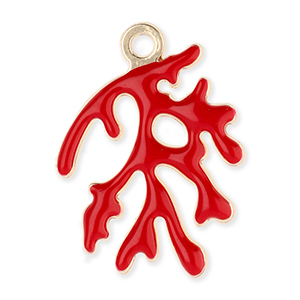 Breloques en m&eacute;tal corail Dor&eacute;-rouge
