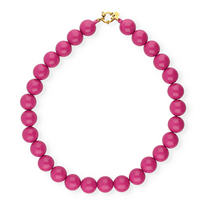 BY31&reg; Colliers en perles acryliques 16mm brillant Rose violet 17-2624 TCX-dor&eacute;