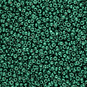 Perles de rocailles 12/0 (2 mm) Vert sarcelle brillance m&eacute;tallique