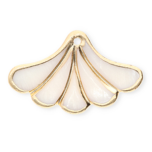 Pendentifs coquillage specials &eacute;ventail Blanc-dor&eacute;