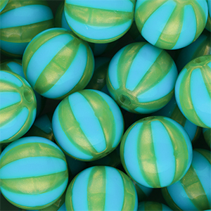 DQ&reg; Perles acryliques 16 mm avec ray&eacute;es Bleu-vert