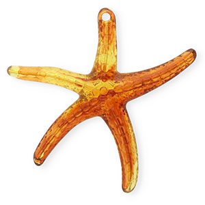Pendentifs acryliques &eacute;toile de mer Marron ambre