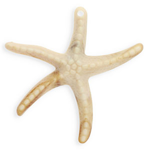 Pendentifs acryliques &eacute;toile de mer Beige-marron