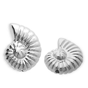 Perles acryliques coquillage Argent&eacute;