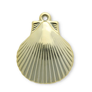 Pendentifs acryliques coquillage Dor&eacute;