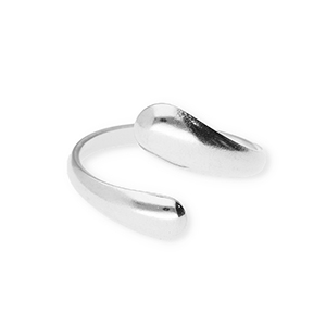Bagues en acier Inox gouttes Argent&eacute;