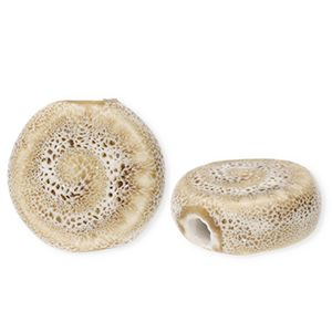 Perles en c&eacute;ramique fossile Beige sable