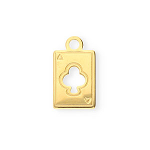 Breloques en acier Inox carte &agrave; jouer Dor&eacute;
