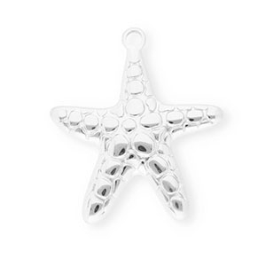 Breloques en acier Inox &eacute;toile de mer Argent&eacute;