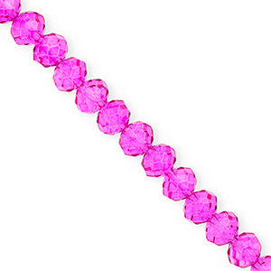 Perles &agrave; facettes 8x6&nbsp;mm disque Heishi Rose fuchsia