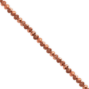 Perles &agrave; facettes 3x2&nbsp;mm disque Heishi Dor&eacute; ros&eacute;-pearl shine coating