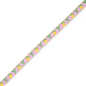 BY31&reg; Ruban texte citron Rose orchid&eacute;e-jaune-vert-dor&eacute;