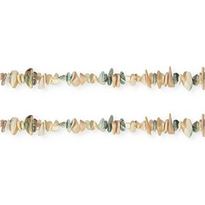 Perles coquillage chipstone Beige marron-vert fonce