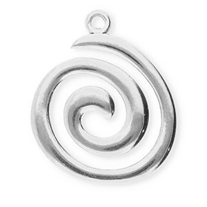 Breloques en acier Inox spirale Argent&eacute;