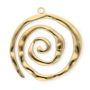 Breloques en acier Inox spirale Dor&eacute;