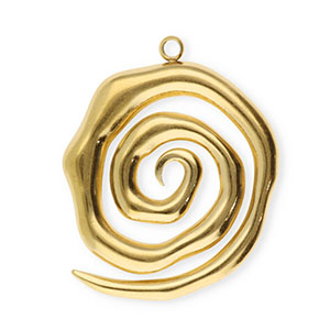 Breloques en acier Inox spirale Dor&eacute;