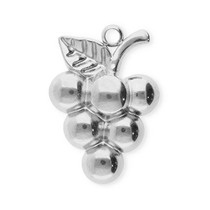 Breloques en acier Inox raisins Argent&eacute;