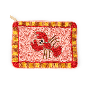 Porte monnaie cancer Rose clair-rouge-marron clair-jaune ocre