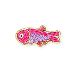 Broches poisson Dor&eacute;-rose azal&eacute;e n&eacute;on-violet