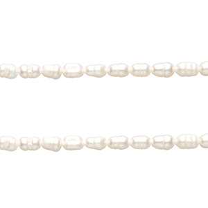 BQ Perles d'eau douce "grain de riz" 6x5 mm Blanc naturel