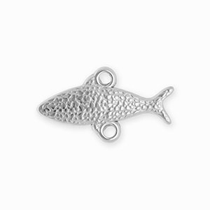 BY31&reg; Appr&ecirc;ts en acier Inox connecteur poisson avec 2 anneaux Argent&eacute;