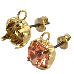 Boucles d'oreilles puces DQ pour chaton SS39 Dor&eacute;
