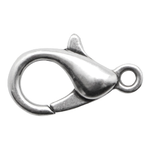 Fermoir mousqueton en m&eacute;tal DQ 23mm Argent&eacute; antique (sans nickel)