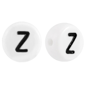 Perles acryliques alphabet lettre Z blanc