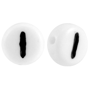 Perles acryliques alphabet lettre I blanc