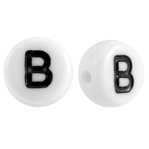 Perles acryliques alphabet lettre B blanc