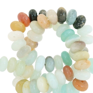 Pierres naturelles Calc&eacute;doine (Quartz) disque 4mm disque Turquoise multicolore