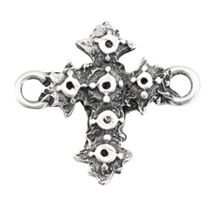 Breloques en m&eacute;tal TQ connecteur/serti croix argent&eacute; antique