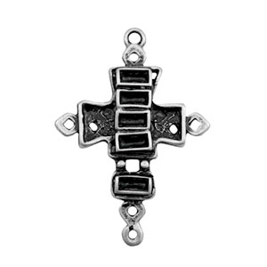 Breloques en m&eacute;tal TQ connecteur croix avec sertis argent&eacute; antique
