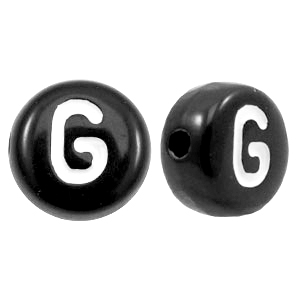 Perles acryliques alphabet lettre G noir