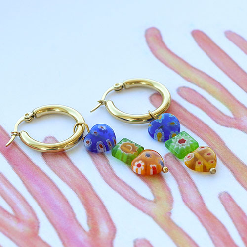 Cr&eacute;ez des parures de bijoux tendance avec les perles Millefiori.