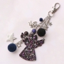 Magnifiques porte-cl&eacute;s en cuir DQ et en simili cuir avec anges et &eacute;toiles