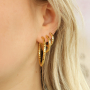 Lancez-vous avec les boucles d'oreilles cr&eacute;oles en acier inoxydable et les boucles d'oreilles en acier inoxydable avec des cha&icirc;nes