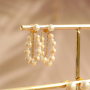 Mix and match des clous d'oreilles en acier inoxydable et perle 