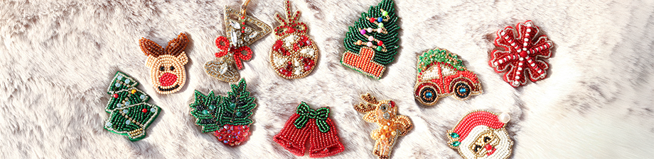 Nouvelle collection de broches de Noël avec perles Nouvelle collection de broches de Noël avec perles