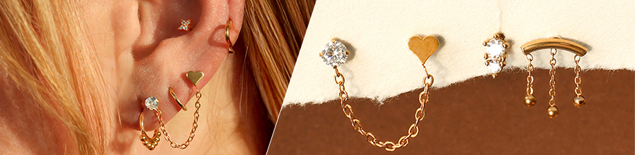 NEW ! Piercings d’oreilles en acier inoxydable NEW ! Piercings d’oreilles en acier inoxydable